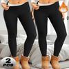 2PCS Women's Fleece Lined Base Layer Pants, Thermal Soft Slim Fit Bottoms for Cold Weather