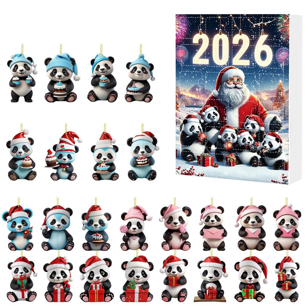 New product cartoon panda acrylic charm holiday calendar gift box toy