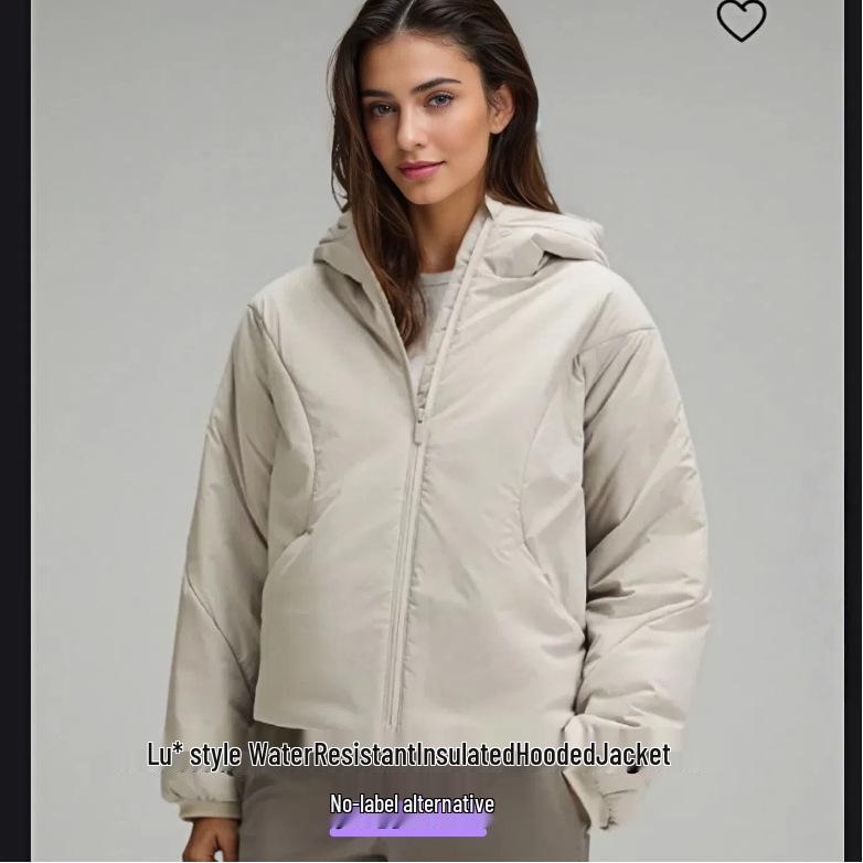 Lulu Sporty Women's Hooded Windproof Cotton Jacket - Casual, Versatile, High-End Outerwear