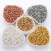 Perles Rondes Brillantes Remplies d'Or 14K, Perles d'Écartement Or Rose & Argent 18K pour Bracelets & Colliers Bijoux.