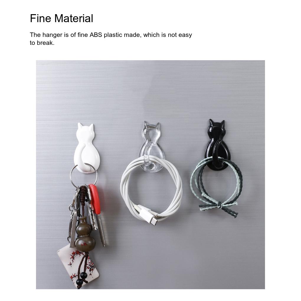 2 Pieces ABS Animal Shape Hook Punch-free Decorative Self-adhesive Replacement Simple Style Bathroom Key Hanger