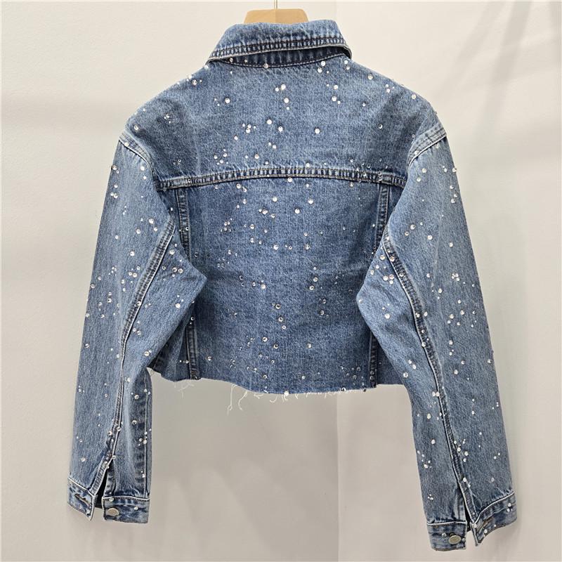 European Station 2026 Spring Rhinestone Embellished Loose-Fit Women's Denim Jacket