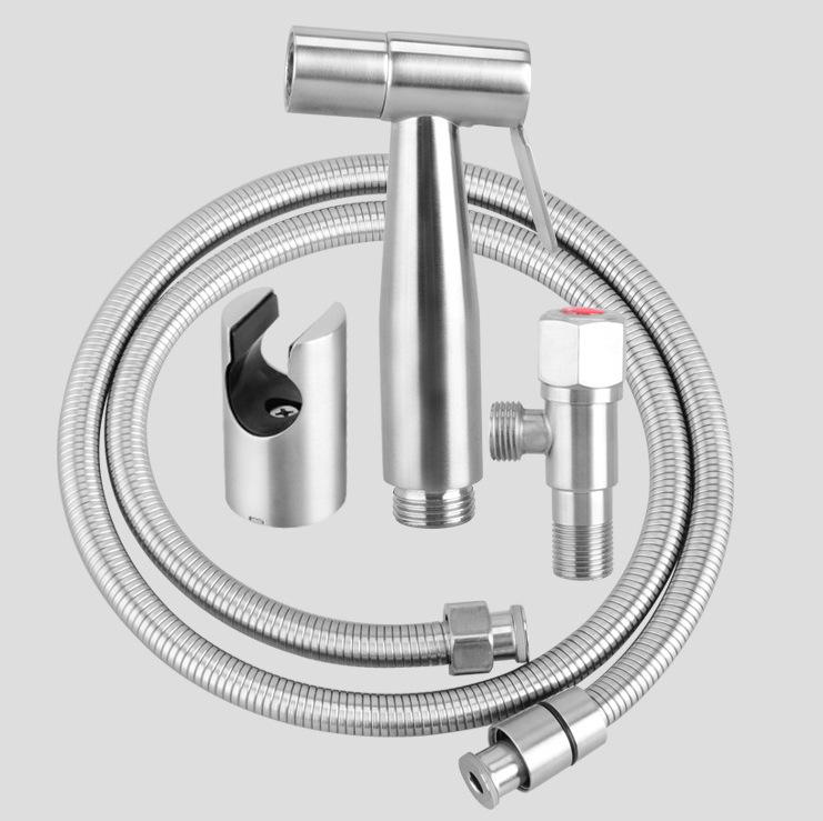 304 Stainless Steel Matte Black Bidet Spray Gun Toilet Set - Silent Companion