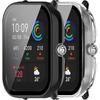 E ECSEM 2-Pack Compatible for Amazfit GTS 4 Mini Screen Protector Cover, Tempered Glass Screen + All-Round PC Matte Protector Case Set for Amazfit