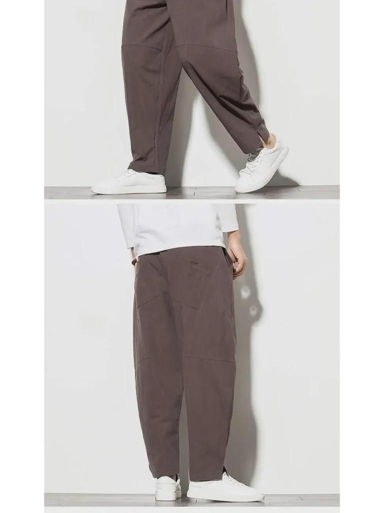 Men's Loose Fit Linen Pants: Chinese-Style Summer Harem Trousers