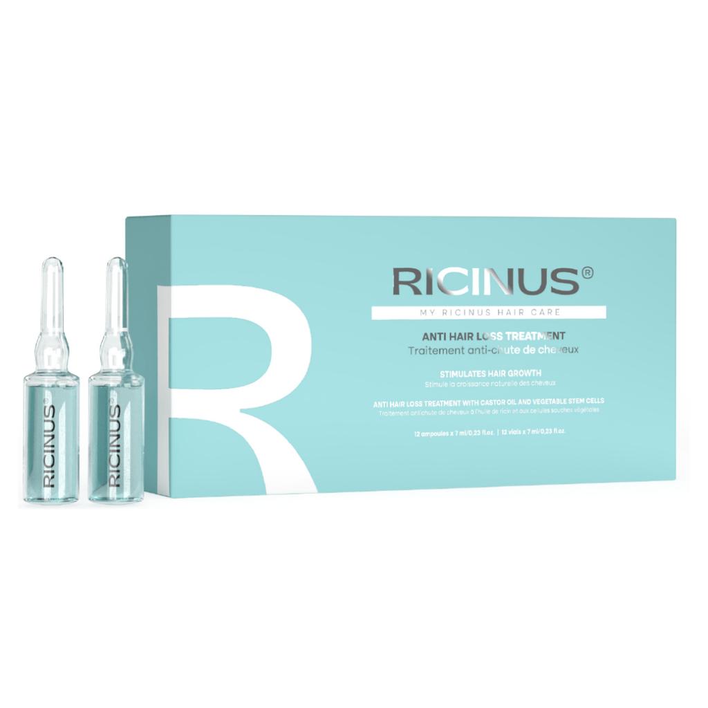 Ricinus Vials Treatment To Stop Hair Loss 12 X 7 Ml - Ampoules Against Hair Loss