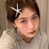 Starfish Geometric Side Spring Metal Bang Hair Clip, Zinc Alloy Snap Barrette for Women and Girls, Straight Curly Hair Fringe