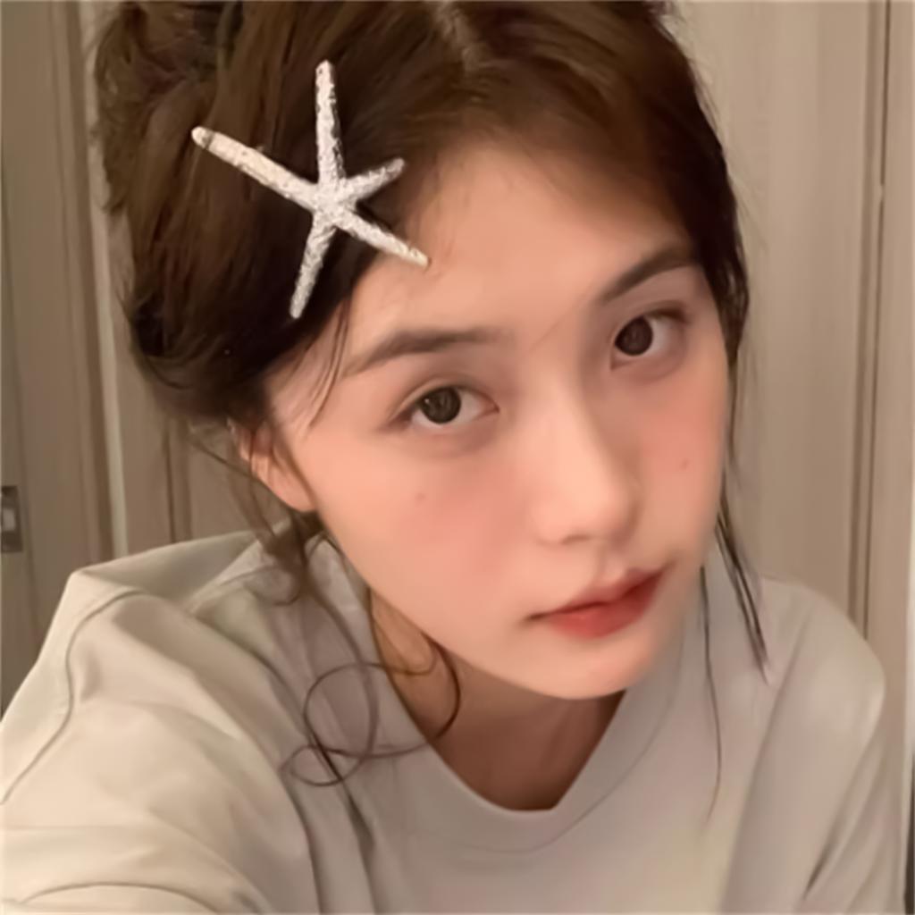 Starfish Geometric Side Spring Metal Bang Hair Clip, Zinc Alloy Snap Barrette for Women and Girls, Straight Curly Hair Fringe