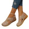 Ladies'Adjustable Velcro with Wedge Heel Sandals - Breathable Thick Sole Anti Slip, Comfortable Closed Toe Design for Summer, Fashionable Strap Shoes