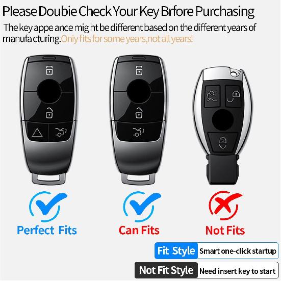 Autophone Compatible With Mercedes Benz Key Fob Cover With Keychain,Soft TPU 360 Degree Protection Key Shell Case For 2017- E-Class 2018- S-Class -