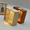 Decorative Display Case with Led Light Handmade 3D Picture Frame Wood DIY Nightlight  Tabletop