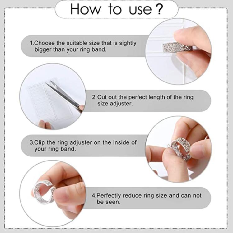 Invisible Ring Size Adjuster Acrylic/Silicone Clear Ring Bands Size Adjuster