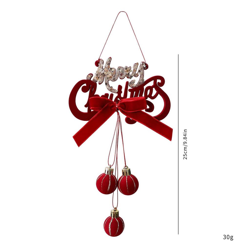 Velvet Flocked Christmas Bells Ornaments Set, Red Decorative Hanging Ornaments for Tree, Wreath, Garland