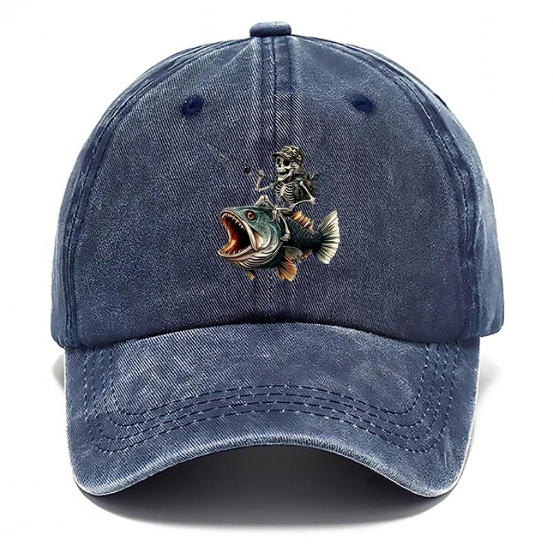 pc Skeleton Fishing Printed Hat Street Style Hats for Men Beach Hat for Women Fashion Breathable Hat Outdoor Casual Hat Ad