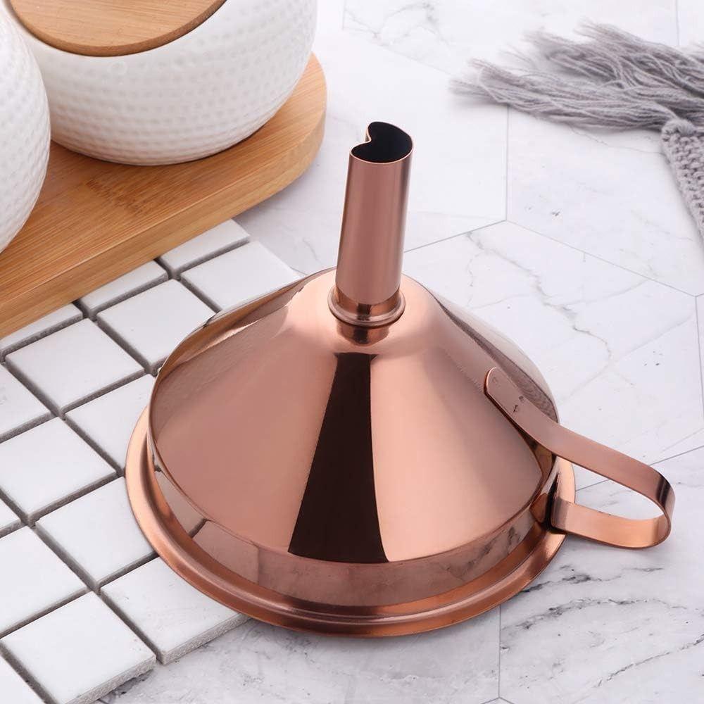 Wide Mouth Stainless Steel Funnels Detachable Strainer Funnel for Filling Small Bottles Oil