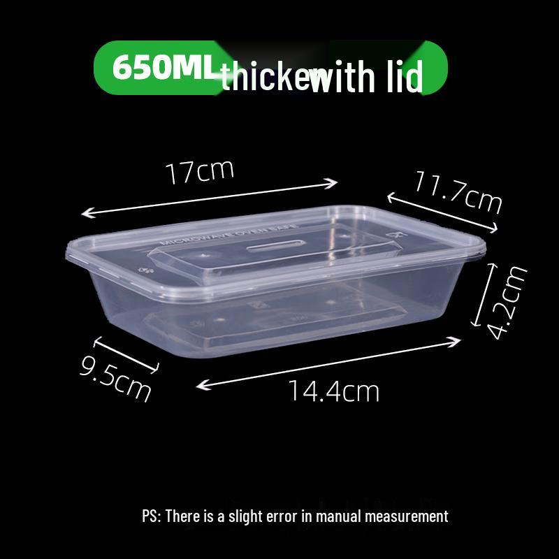 Shixun 650ml Square Transparent Plastic Lunch Box