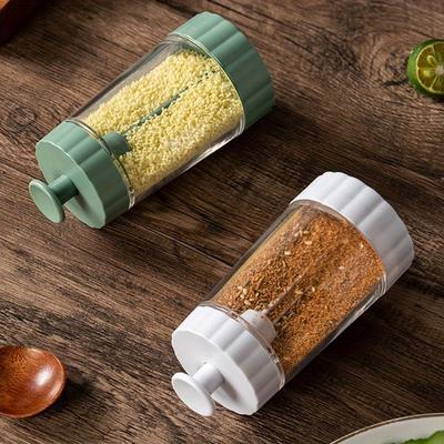 1 pieza, Utensilios de cocina Salero cuantitativo Contenedor de condimentos de cocina transparente, Salero doméstico, Botella de condimentos, Botella de condimentos