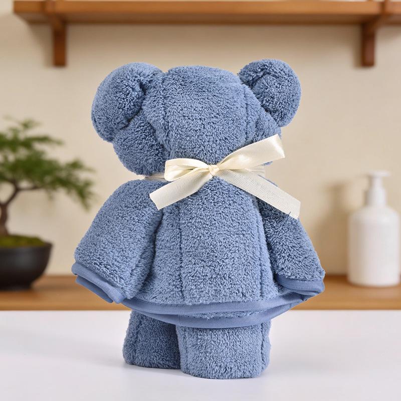 Little Bear Towel: Cute Souvenir Gift for Bridesmaids, Sisters, & Best Friends 35x75 cm темно-синий