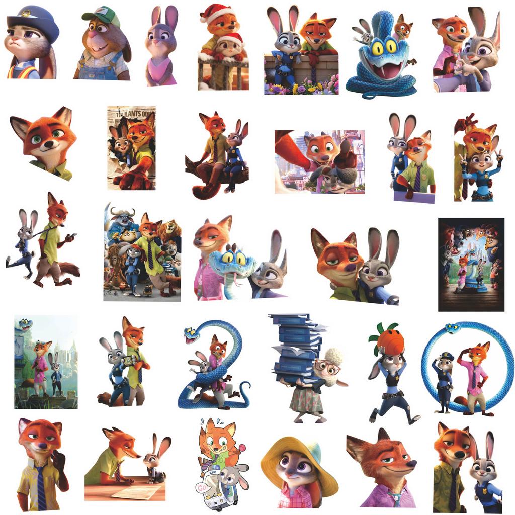 100PCS Cute Disney Animation Zootopia 2 Stickers Decoration DIY Phone Notebook Suitcase Laptop Fridge Graffiti Cartoon Sticker