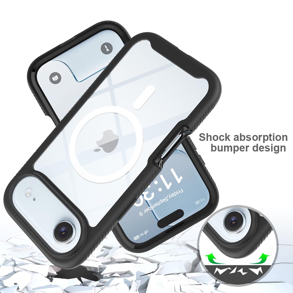For iPhone Air Magnetic Case PC + TPU Protective Phone Cover with PET Screen Film