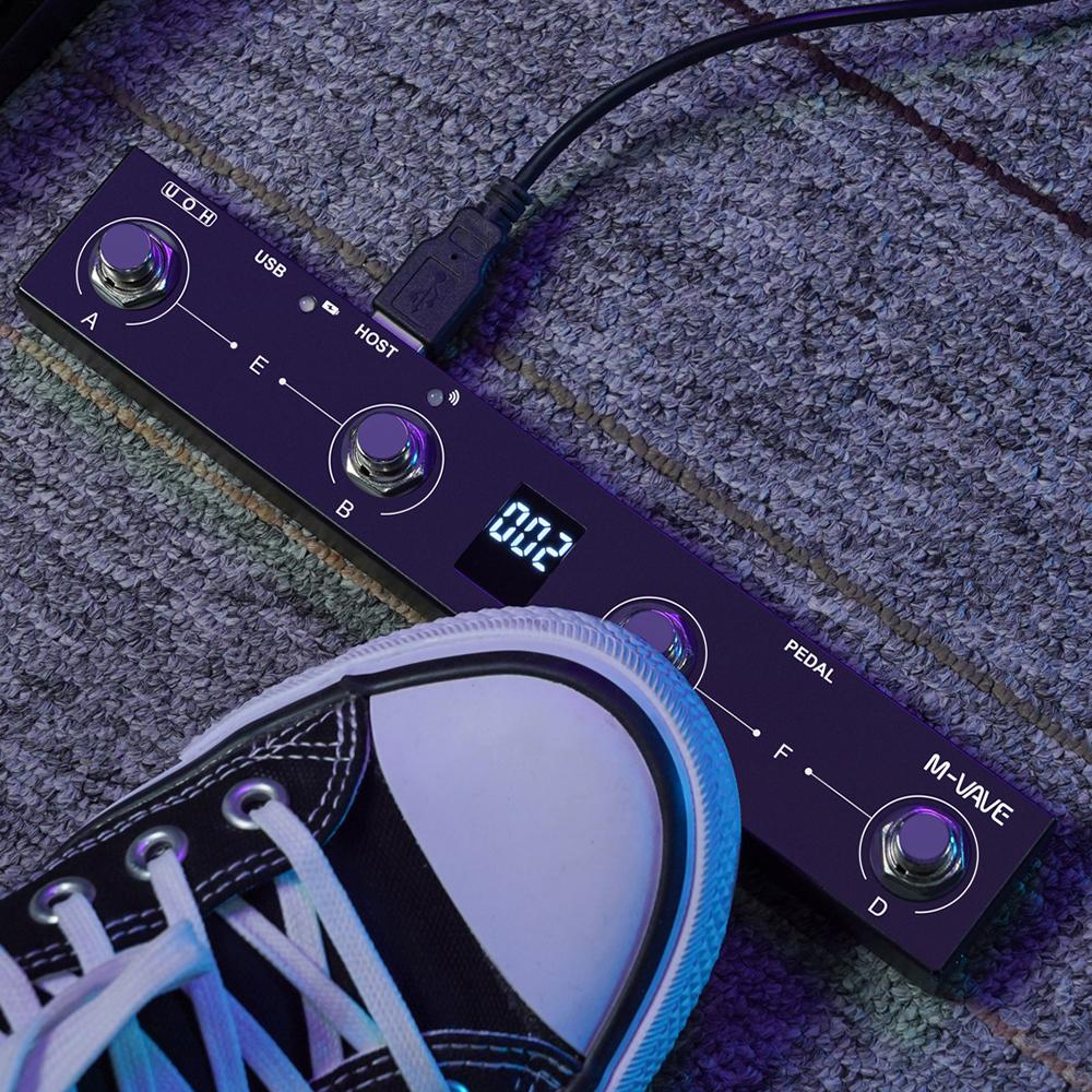 M-VAVE Chocolate MIDI Controller Programmable 4 Buttons Footswitch Supports USB MIDI Foot Control and Host Standard&Plus Version