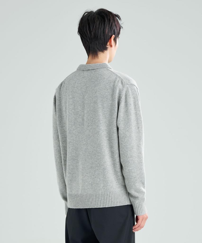 ZPLISH Wool Collared Knit Gray