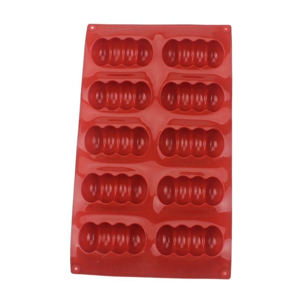 10 Hole Biscuit Lollipop Mold Caterpillars Shape Dim Sum Cake Mould Baking Molds красный