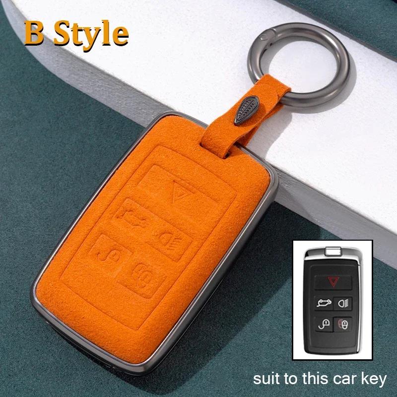 Aluminium Alloy Leather Car Key Case Cover For Land Rover Range Rover Sport Evoque Discovery 3 4 5 For Jaguar Xe Xf Xj F Pace
