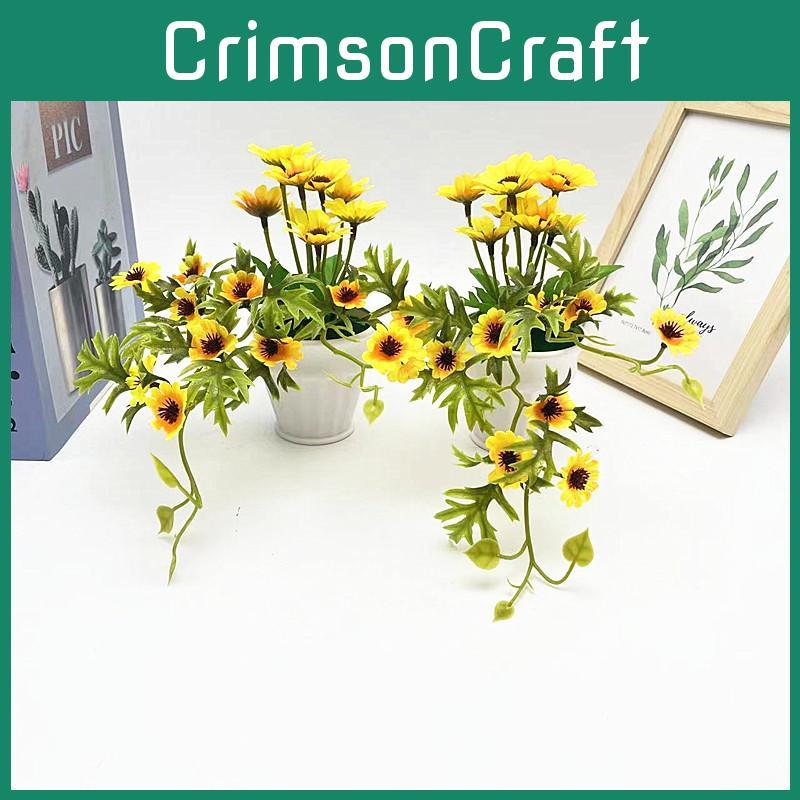 Green Faux Sunflower Plant Round Pot Patio Wedding And Photography Settings Prop