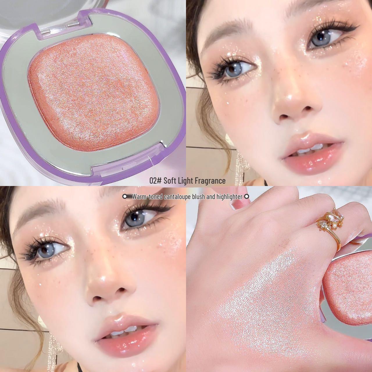 Сладкая мята Шелковистая полупрозрачная пудра-хайлайтер и румяна