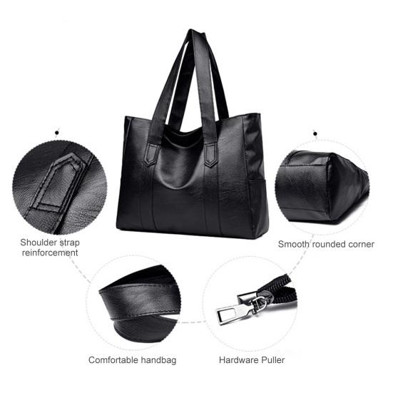 Damen Umhängetasche Kunstleder Tragetasche Große Kapazität Handtasche Pendeltasche für Wochenendausflug Party Shopping Tägliche Erledigungen