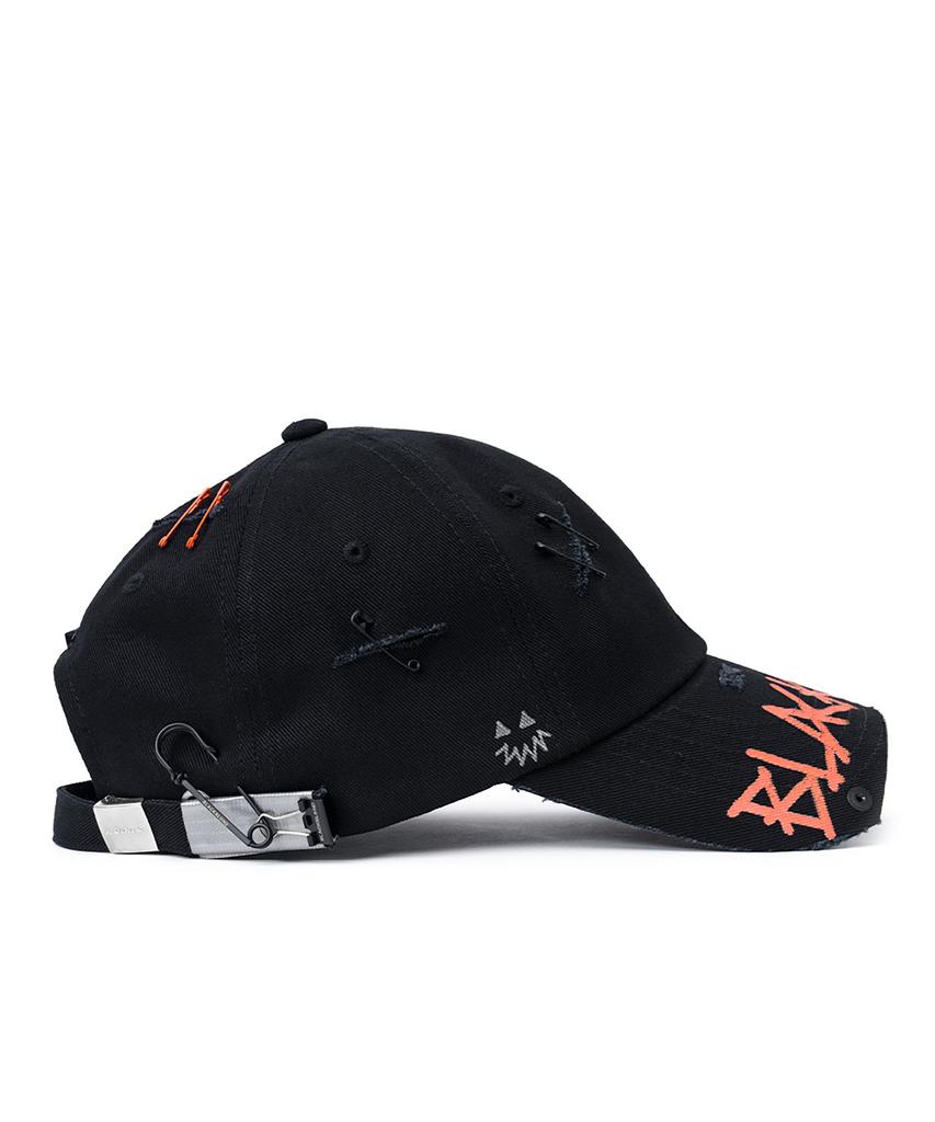 BLACKBLOND Vividi No Sympathy Hidden Patch Graffiti Logo Cap (Black)