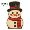 Christmas Theme Room Decor Wooden Table Decorations, Santa Claus Snowman Reindeer Desktop Ornaments, Festive Home Office Accents Distressed