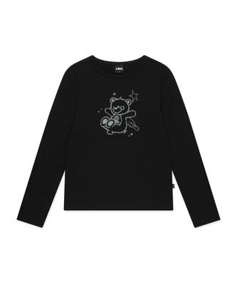LMC Wm Doodle Bear Long Slv Tee Black