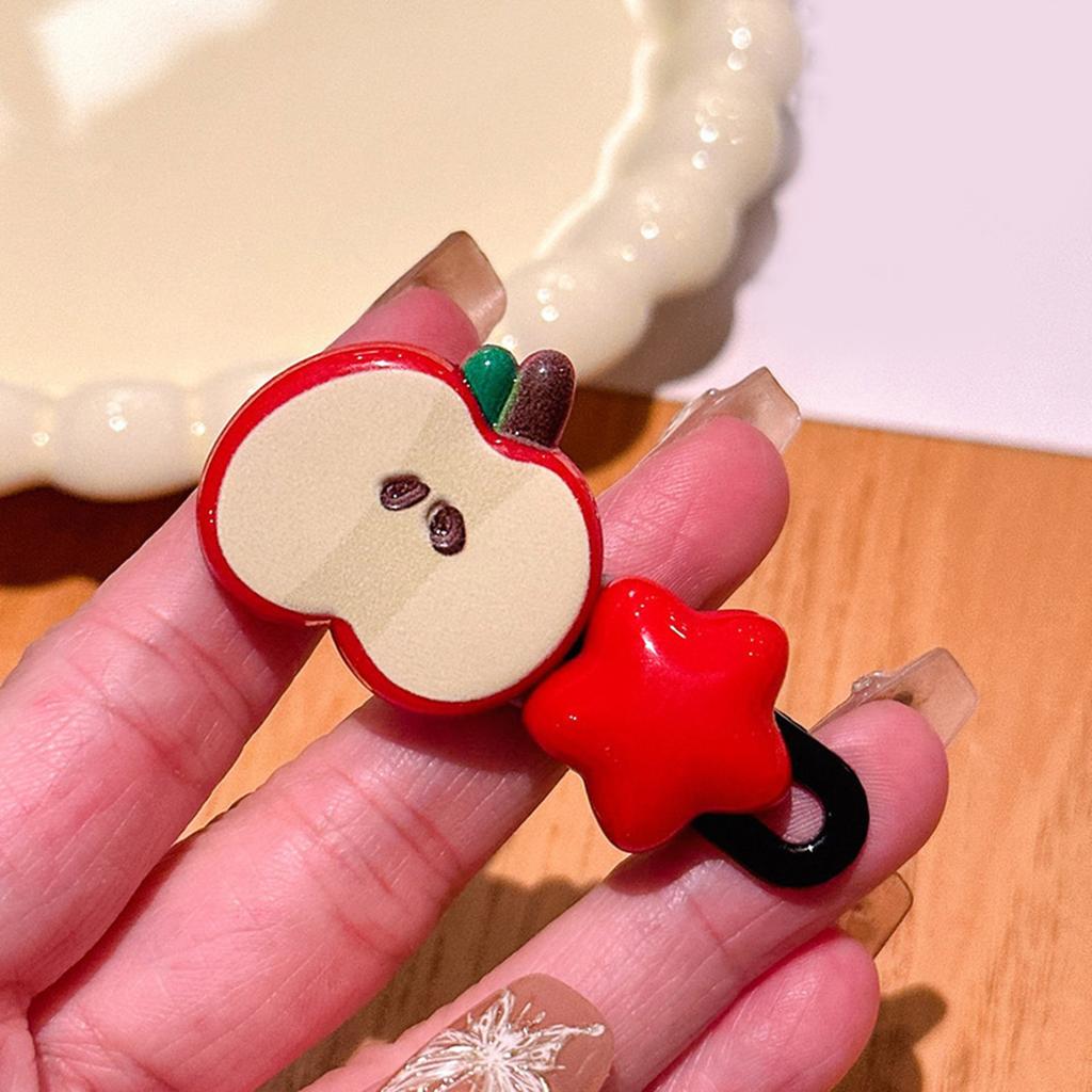 2Pcs Girls Hair Accessories Cute Apple Star Duckbill Clips for Children and Teens Party Headdress Festival Hair DecorS