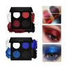 Afflano 4 Colors Eyeshadow Palette Matte Shimmer Highly Pigmented Eye Shadow Dark Blue Smoky Blendable Lasting Eye Makeup 4.8g