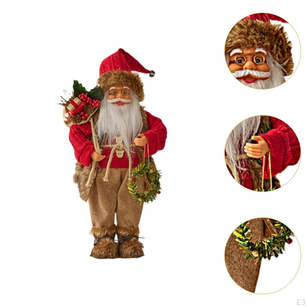 Festive Santa Claus Doll Traditional Christmas Decor Ornament for Home