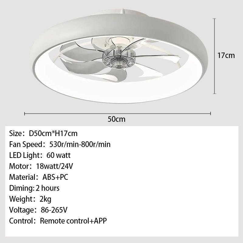 DC Motor Small Electric Ceiling Fan Light Household 6-Speed Strong Wind Ceiling Fan Indoor Remote Control Fan Lamp
