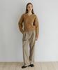 Tudument Wool One-Tuck Wide Slacks Beige