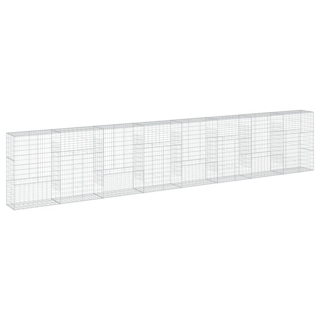 Gabion with Lid 800 X 50 X 150 Cm Galvanized Iron