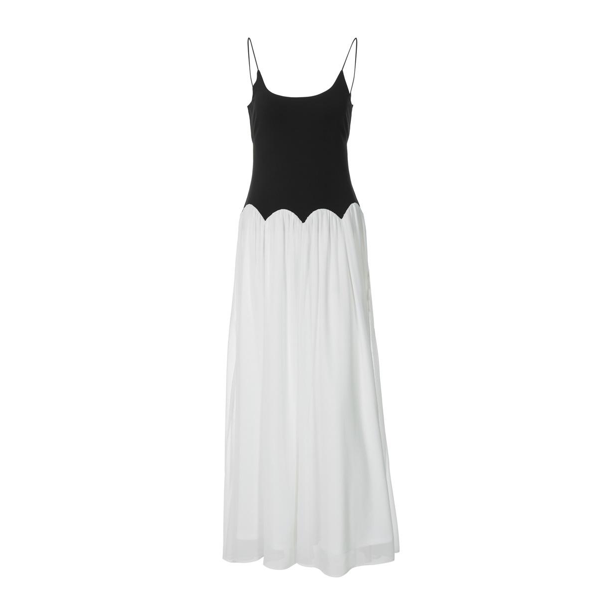 European and American women s clothing 2026 summer new fashion and sexy temperament color matching backless waist suspender long dress women S