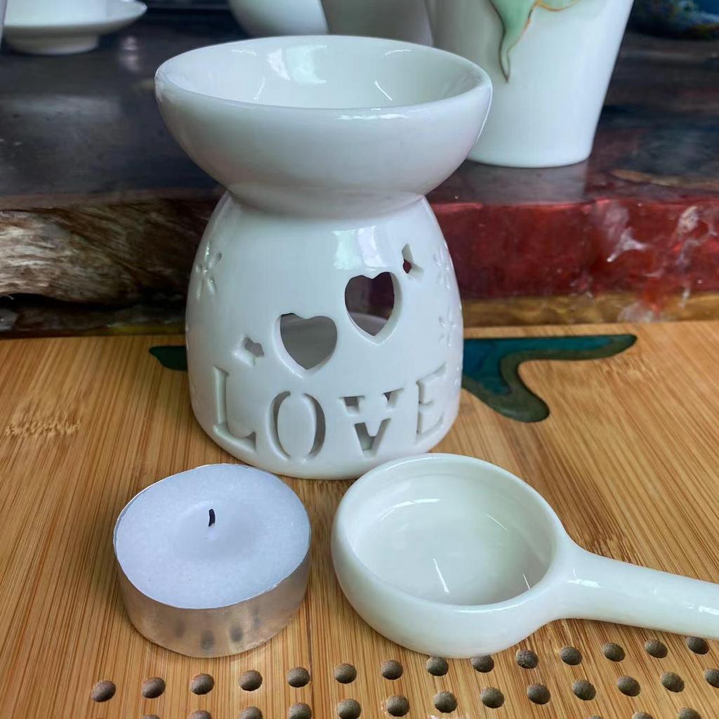 Simple Ceramic Aromatherapy Candle and Incense Burner