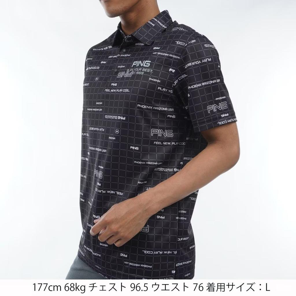 Ping Apparel Men's Short Sleeve Polo Shirt (Sweat-Wicking, Quick-Drying, UV Protection) for Golf, Size 621-4160305 010_Black, Size 3L