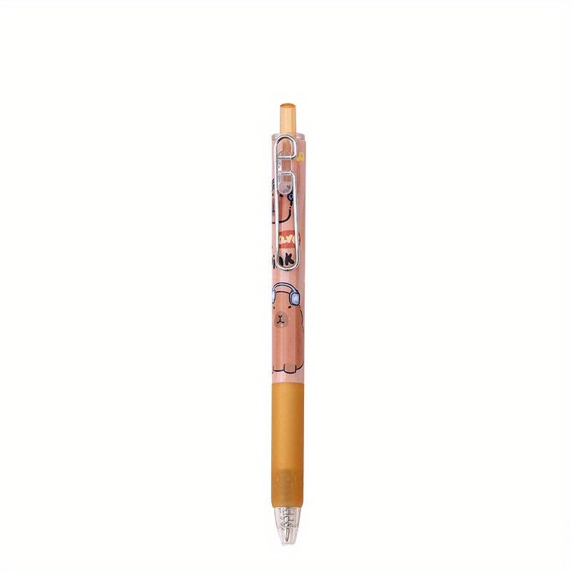 Schulanfangssaison 12 Stück 0,5 mm Cartoon Kapibara Styling Metallstift Clip Druckstift niedliches Styling Druck Neutralstift schwarzer Schreibstift