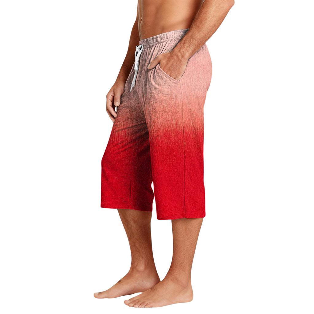 Men's Casual Drawstring Cropped Shorts