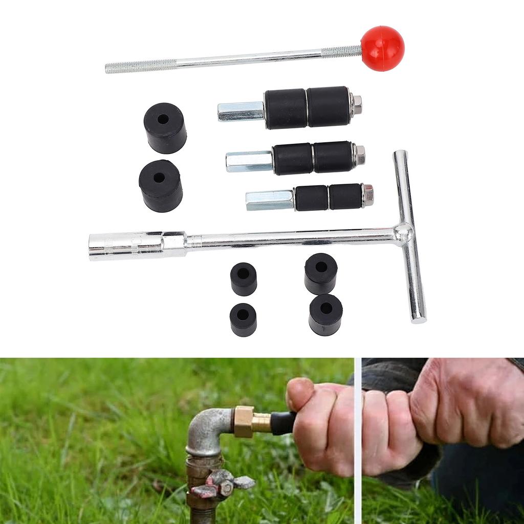 Pipe Water Stopper Kit Rustfritt stål Hot Melt Water Stop Pin Pipe Lekkasje Reparasjonsverktøy med skiftenøkkel 