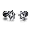 Small Black Punk Stud Earrings For Women Men Boy 2020 New Fashion Zircon Geometry Stainless Steel Jewelry Accessories Earrings