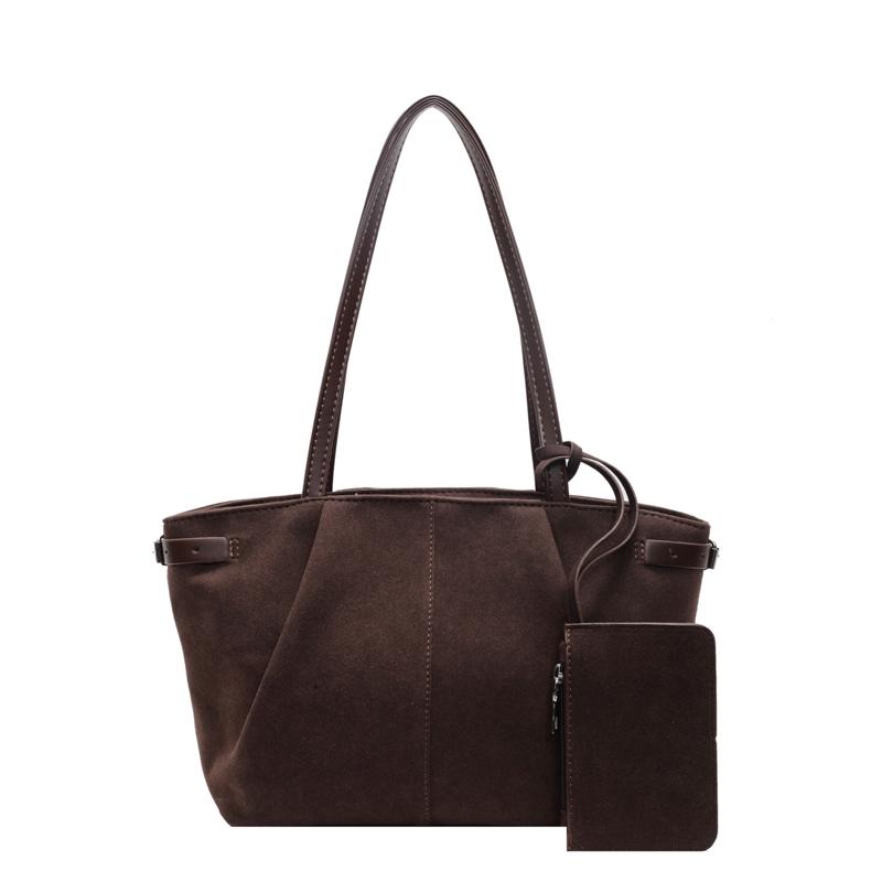 Suede Shoulder Bag Women Casual Tote England Style Vintage Tote Bag Large Capacity Commute Shoulder Crossbody Bags Fashion