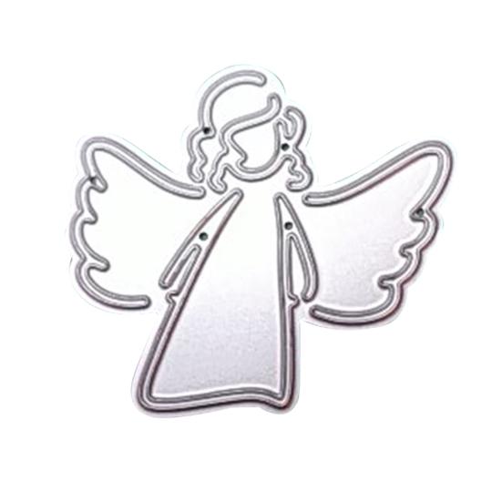 

Угловая девушка с крылышками, штамп для скрапбукинга, сделай сам, бумажная форма для рукоделия, декор для альбома серебряный