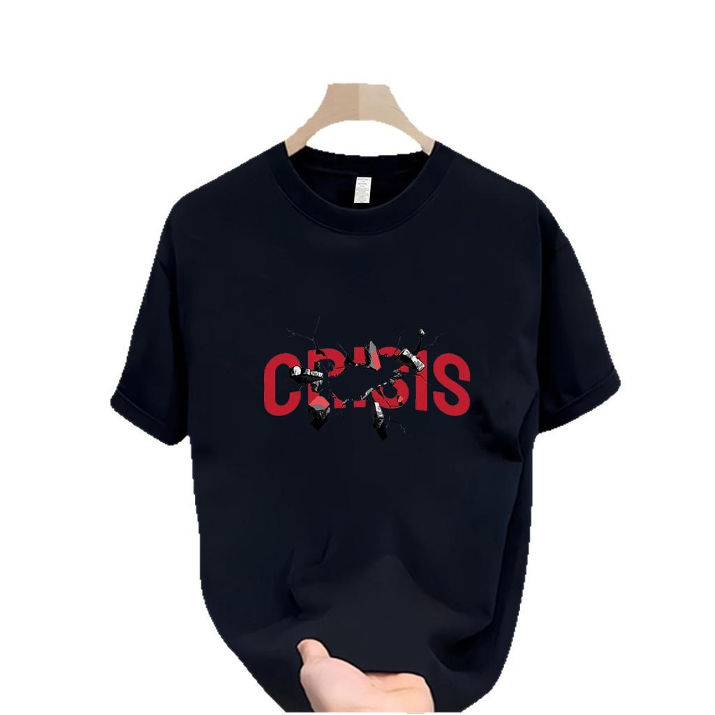 Cross-Border Exclusive Explosive Goods, Good Goods 100% Pure Cotton Tide Brand American High Street Printing Letters Loose Half-Sleeved Couple